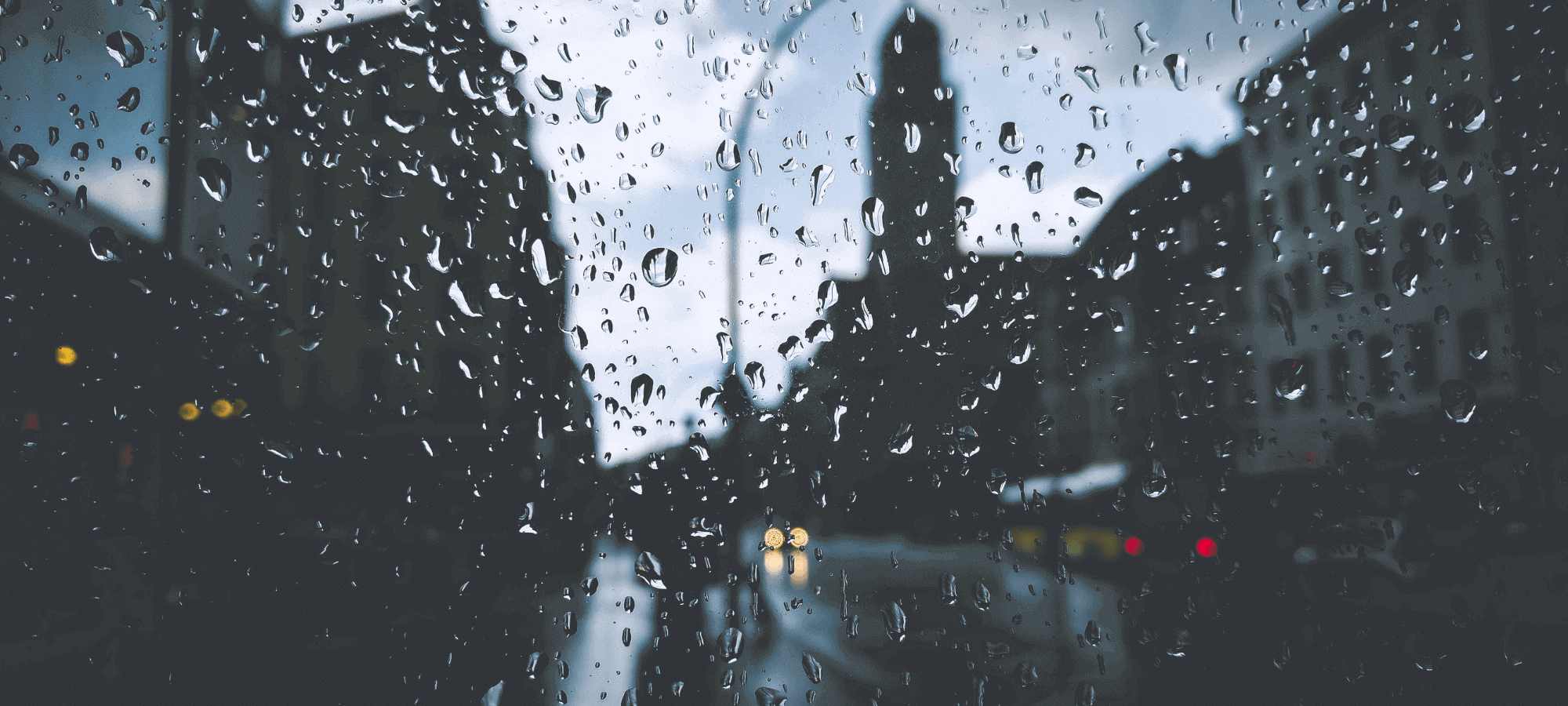 Raindrops on a windscreen