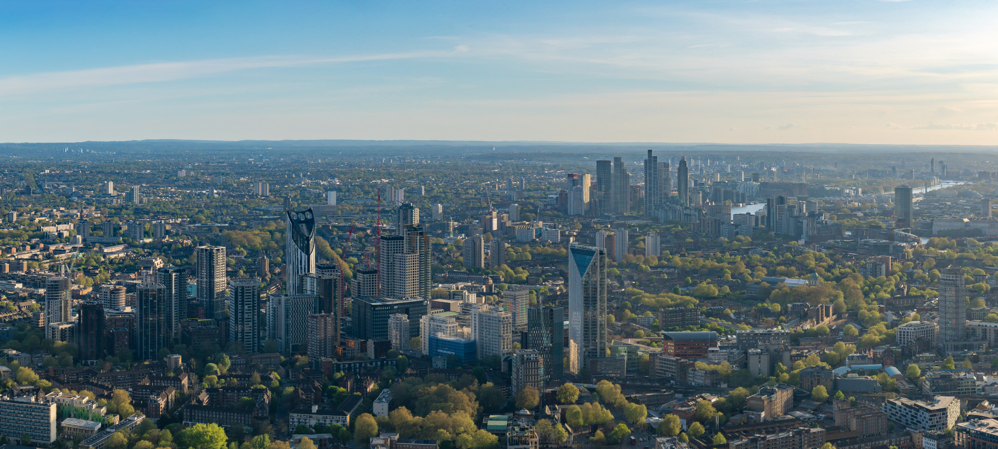 The skyline of Elephant and Castle and Lambeth in south London